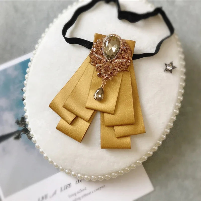 Men's Wedding Bow Ties Women's Accessories British Korean Business Banquet Formal Dress Shirt Rhinestone Ribbon Bow-tie Gifts mon