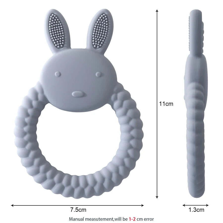 1 Stücke Baby Beißring Silikon Spielzeug BPA FREI Cartoon Kaninchen Pflege Zahnen Geschenke Baby Gesundheit Molaren Kauen Neugeborenen Zubehör Spielzeug