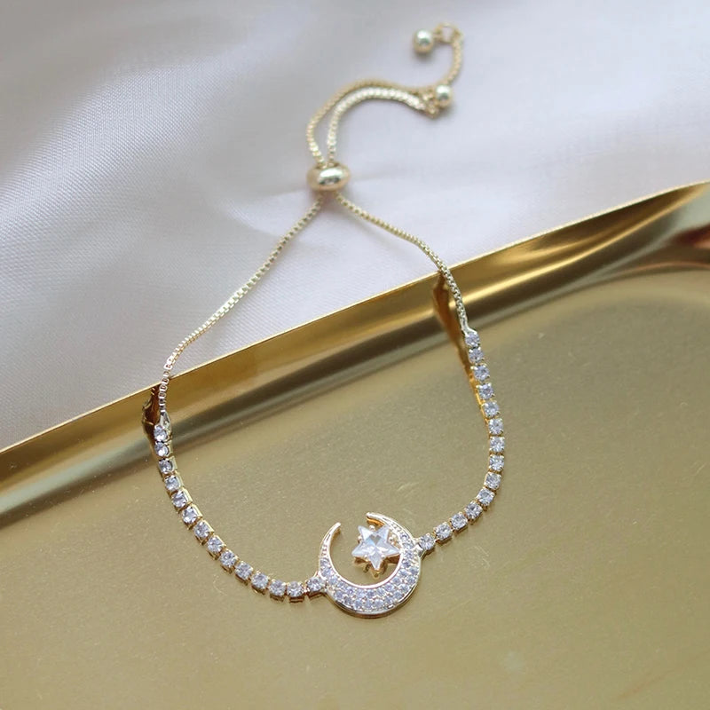 Colorful Zircon Butterfly Drawstring Bracelets For Women Lovely Bowknot Silver Color Adjustable Bracelets Jewelry Birthday Gifts