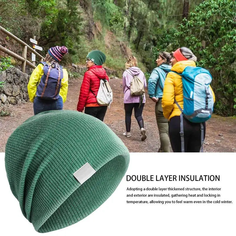 Knit Skull Hat Stretchy Non-Pilling Winter Beanie Hat Warm-Keeping Supplies For Outside Activities For Home Hiking Jogging
