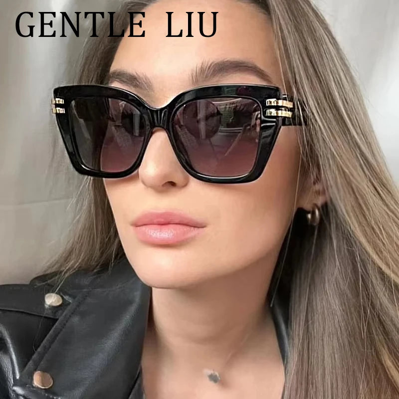 Punk Oversized Frame Square Sunglasses Women 2025 Luxury Brand Design Outdoors Travel Sun Glasses For Ladies Retro Eyewear UV400