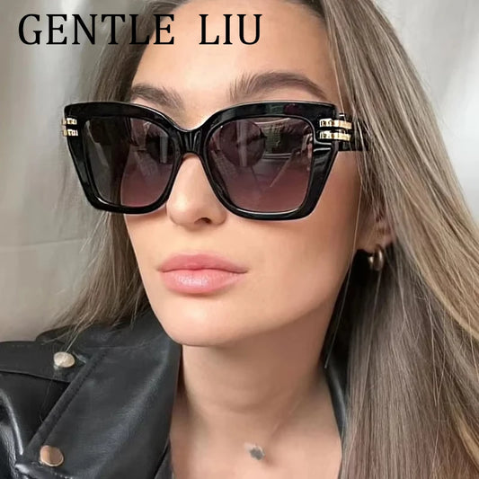 Punk Oversized Frame Square Sunglasses Women 2025 Luxury Brand Design Outdoors Travel Sun Glasses For Ladies Retro Eyewear UV400