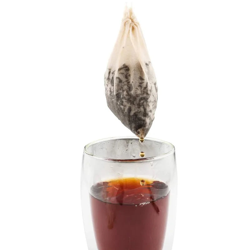 Reusable Cotton Tea Bag Empty Unbleached Strainer Filter Bag ECO Friendly Tea Bag Loose Leaf Tea Infuser for Home Office Travel