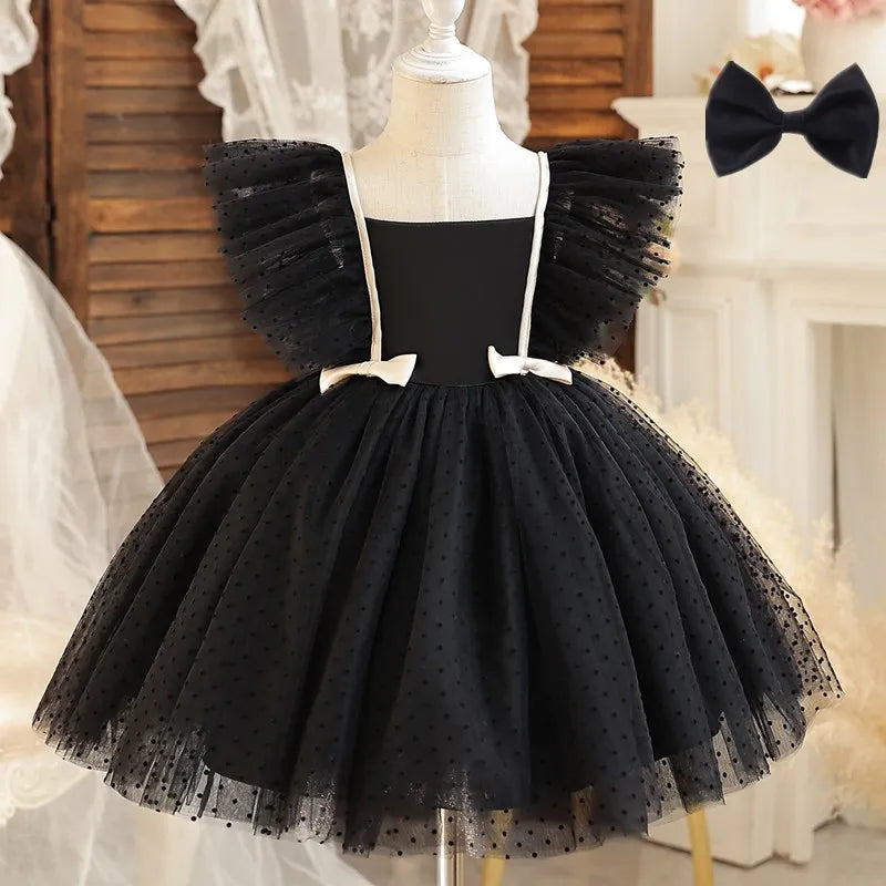 Kleinkind Mädchen Party Prinzessin Kleid Baby Champagner 1st Geburtstag Outfits Kinder Sommer Puff Ärmel Pailletten Tutu Kleid Mädchen Gala Kleidung
