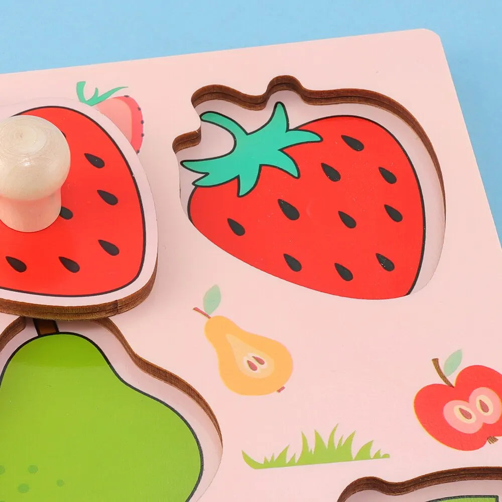 Kinder Hand Scratch Bord Baby Montessori Frühen Bildung Obst Kognitiven Puzzle Spielzeug
