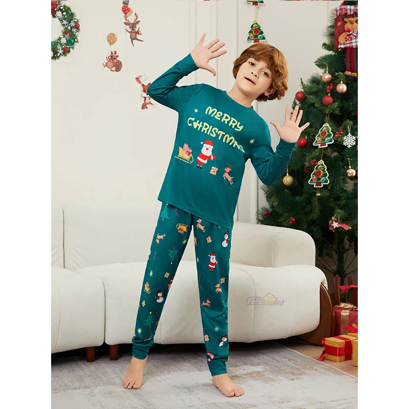 Weihnachts-Familien-Matching-Pyjama-Outfits 2025 für Erwachsene, Kinder, Baby, Oberteile und Hosen, 2-teilig, Weihnachts-Familienlook, Nachtwäsche, Pyjama, Hundekleidung