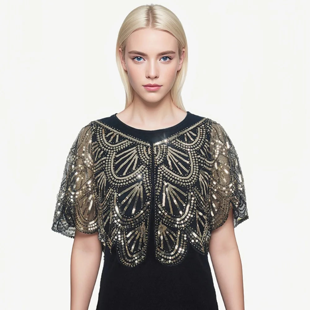 New Thin Party Shawl Long Sleeve Ruffle Design Sunscreen Cardigan Sunscreen Clothing Polyester Shawl Beaded Women