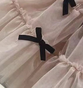 فستان بناتي صيفي جديد 2024 بدون أكمام باللون الأسود والوردي مع فيونكة فستان أميري للبنات الصغار ملابس جميلة وجميلة