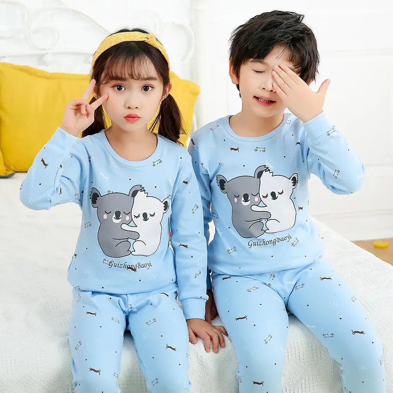 Autumn Winter Baby Girl Clothes Pajamas Sets Boys Pyjamas Kids Homewear Cotton Nightwear Children's Indoor Clothing Pijamas Suit