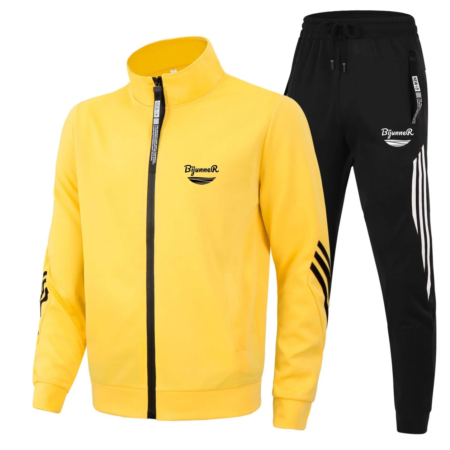 High Quality Running cardigan slim-fit Sweatshirt+Sweatpants 2 Piece Sets Outdoor Sports Casual Sportswear Brand Spring Autumn