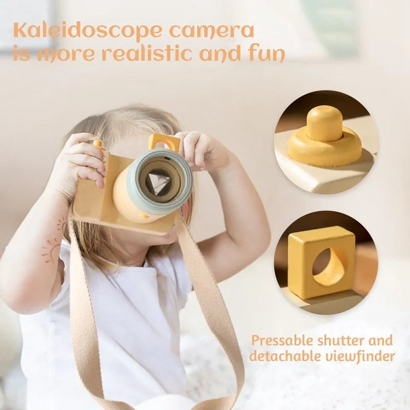 Wooden Fashion Camera Baby Toys Pendant Baby Block Montessori Toys for Children Wooden DIY Presents Nursing Gift Outdoor Toys