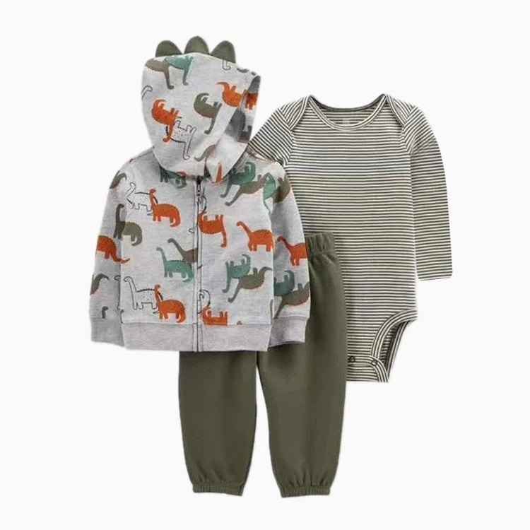 3pcs Baby Clothes Set for Newborns Toddler Girl Boy Clothes Hooded Jacket Trousers + Bodysuits 3pcs Child sets Infant Outfits