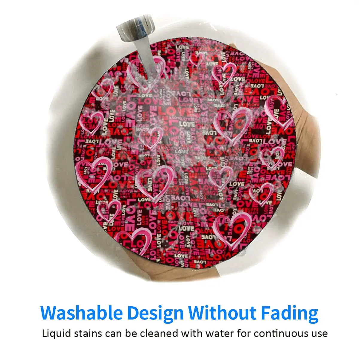 Red Heart Print Mouse Pad Cute Valentines Day Waterproof Mousepad Gaming Accessories For Notebook Computer Aesthetic Mouse Mats