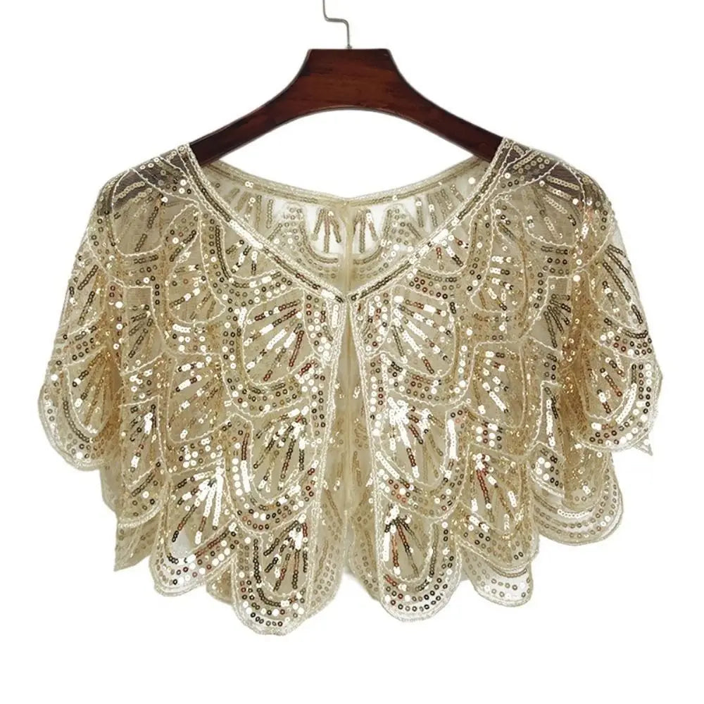 New Thin Party Shawl Long Sleeve Ruffle Design Sunscreen Cardigan Sunscreen Clothing Polyester Shawl Beaded Women