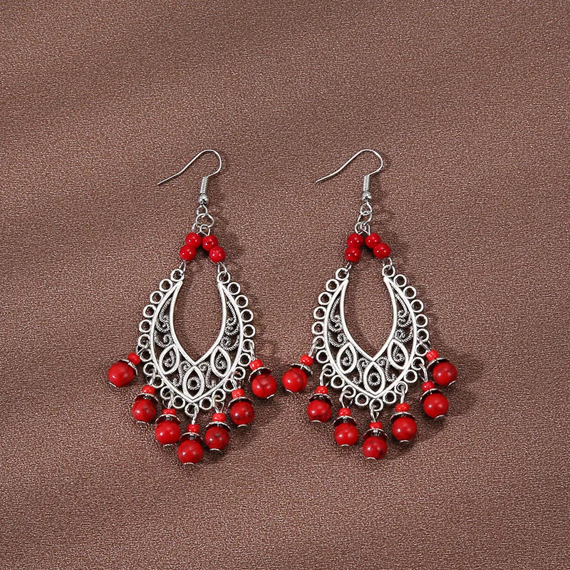 Ethnic Style Forehead Ornaments Sets Eyebrow Pendant Necklace Retro Exotic Earring Jewelry Accessories For Women