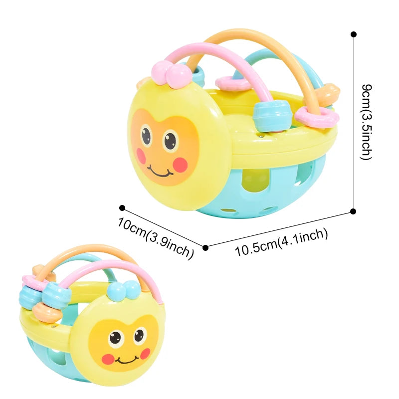 1 Stück Bienenform Handglocke Baby Weiche Gummirassel Kinder Frühkindliche Beißen Glocke Spielzeug Cartoon Rassel Hantel Für Baby Spielzeug