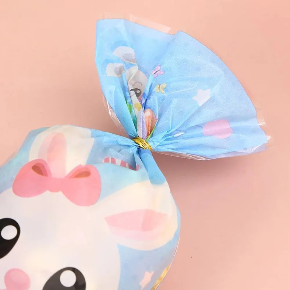 Plastic Easter Bunny Candy Bags Cartoon Packing Supplies Rabbit Ear Gift Bag Easter Party Packing Baking Tools
