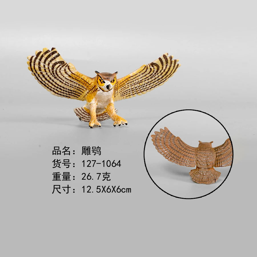 Simulation Animal Models Birds Figurine Parrots Owls Otriches Turkey PVC Plastic Models,Hand Painted Collection Toys For Kids