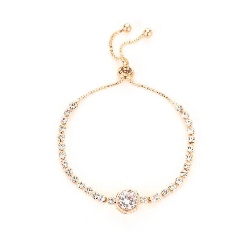 Colorful Zircon Butterfly Drawstring Bracelets For Women Lovely Bowknot Silver Color Adjustable Bracelets Jewelry Birthday Gifts