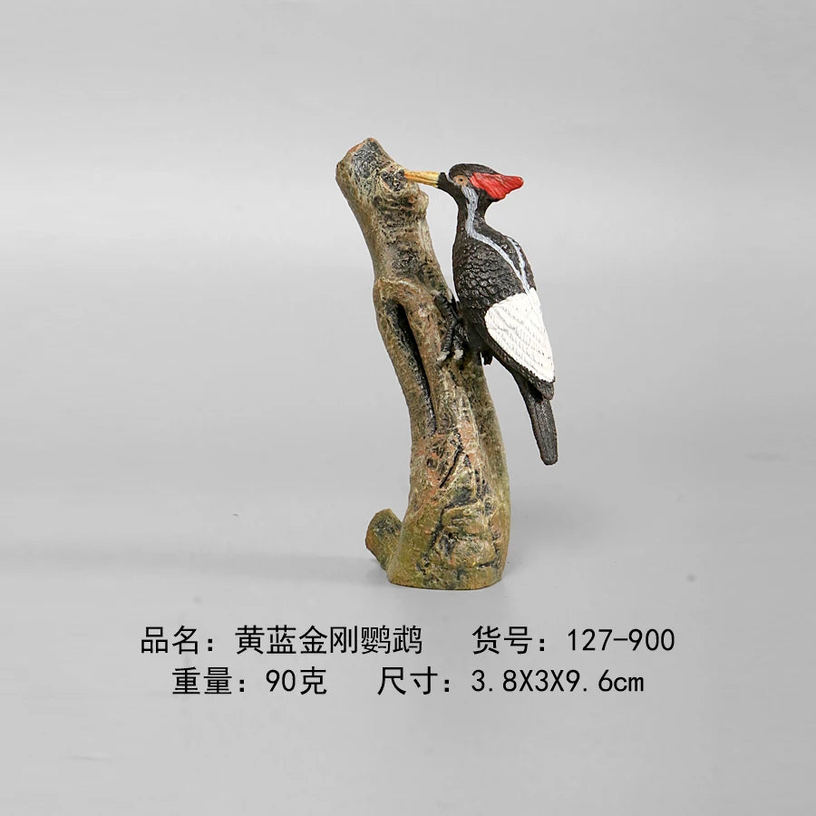 Simulation Animal Models Birds Figurine Parrots Owls Otriches Turkey PVC Plastic Models,Hand Painted Collection Toys For Kids