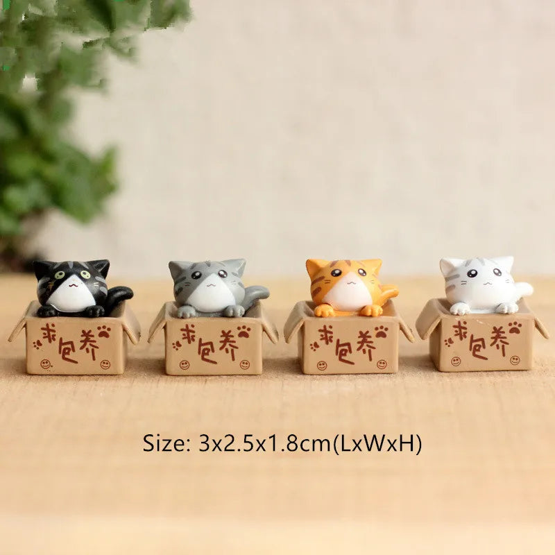 Mini Cheese Chis Cat Kitty Model Resin Kitten Cat Miniatures Figurine Animal Figurines Crafts Ornament for Home Decor