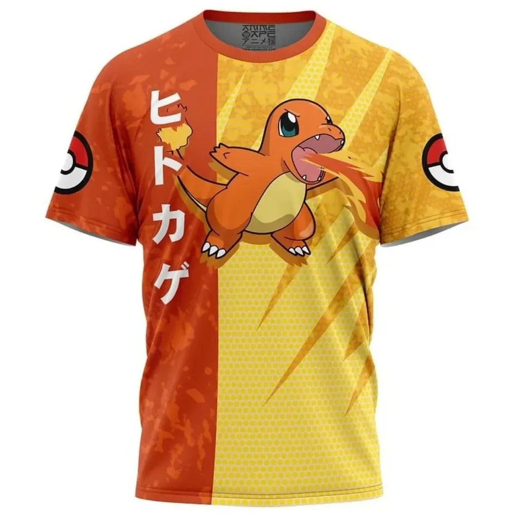 Pokemon T-Shirt Cartoon Baby Kinder Jungen Mädchen Kinder Kurzärmelige Sommerkleidung Pikachu Cartoon Print Pokémon T-Shirt Kinder