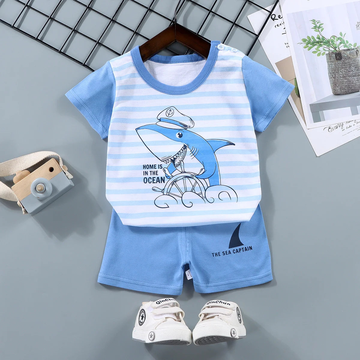 Mode Kinder Kleidung Jungen Mädchen Sets Top Shorts 2PCS 100% Baumwolle Weiche Sommer Kinder Baby Tücher T-shirt Shorts Kleinkind anzug
