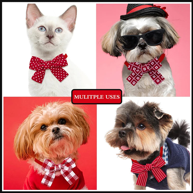 Fashion Adjustable Pet Dog Bow Tie Pet Collars Dogs Cats Pet Grooming Accessories Pet Supplies Valentine Day Pet Dog Tie