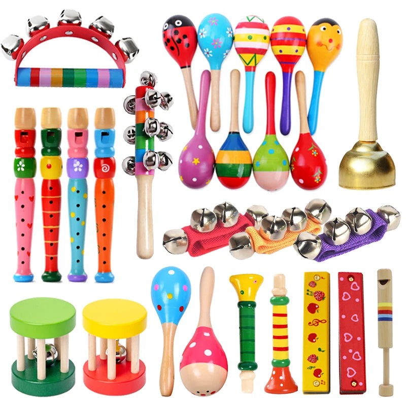 Holz-Musikinstrument-Spielzeug für Kinder Montessori-Lernspielzeug Baby-Rasseln Kinder-Musikalisches lustiges Spielzeug Geschenk für Jungen Mädchen