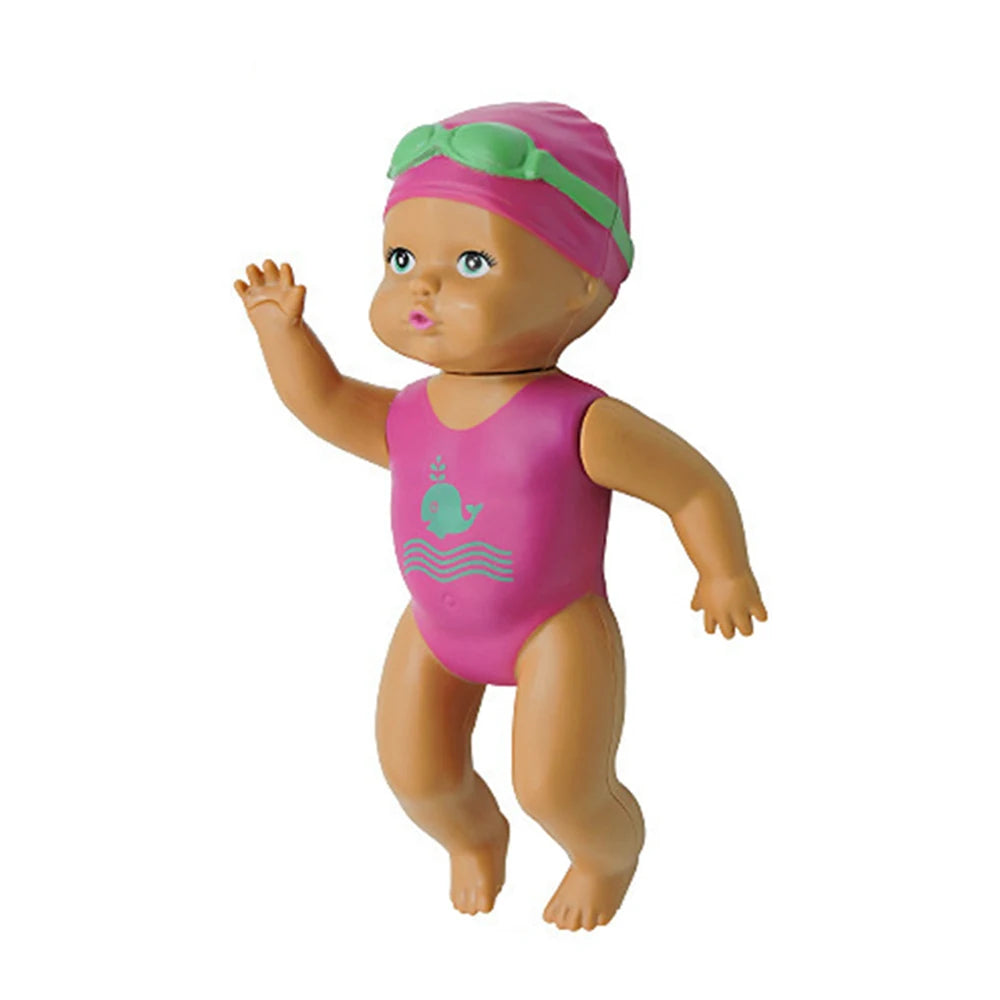 1pcs 6 Inch Mini Swimming Doll Kids Bathroom Bath Toy Baby Bathtub Toy on chain automatic Swimming Little Doll