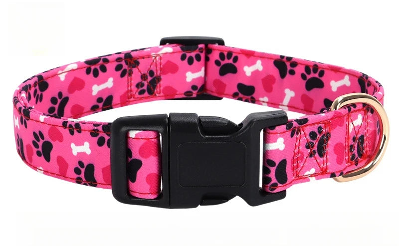 1Pcs Valentine's Day gift Paws Personlized Pink Valentine Dog cat Collar with Bow Heart Pet Collar Flower Dog Collar Large Small Dog