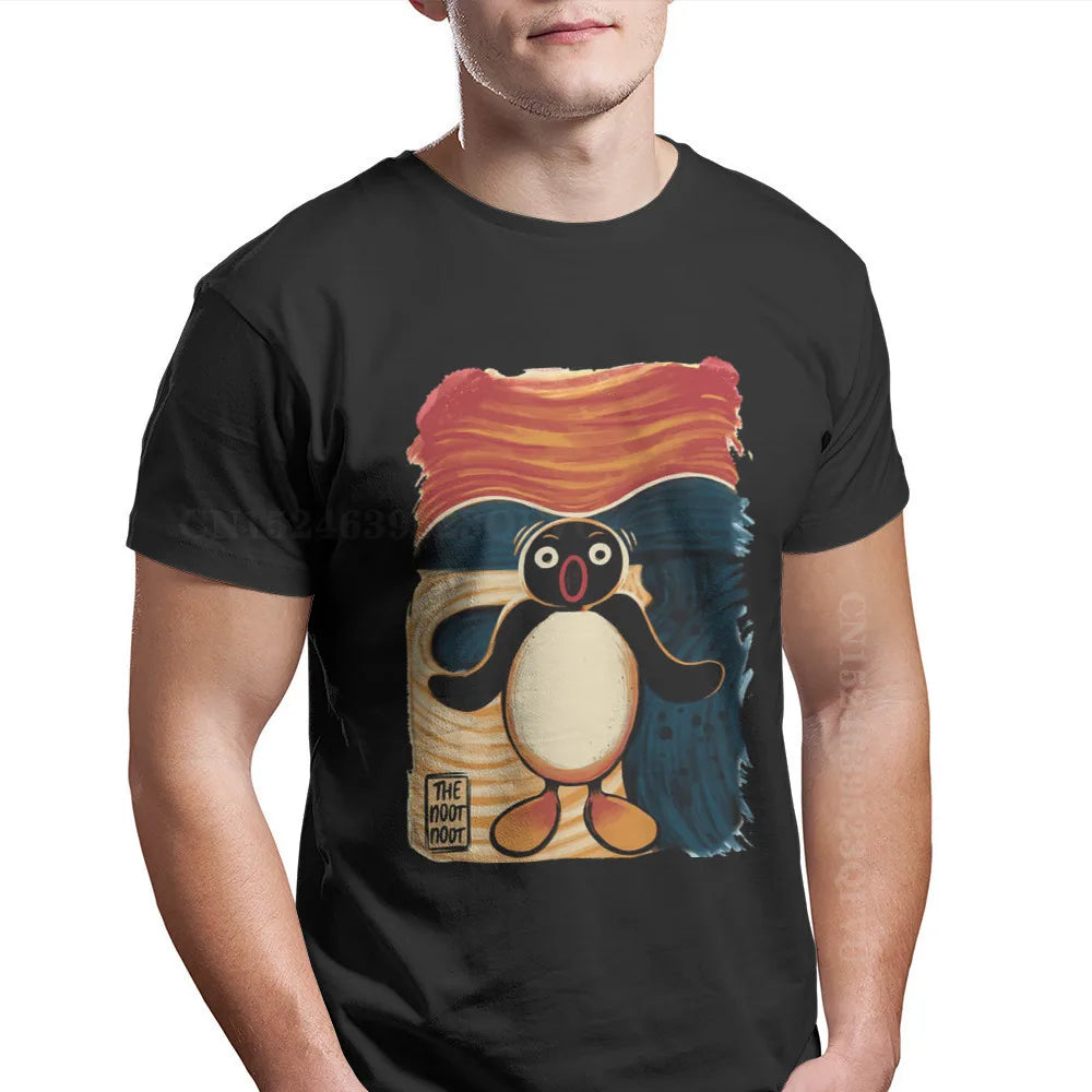 Noot Scream Hip Hop Tshirts Pingu Noot Pinga Penguin TV Printing Clothing Casual Men T Shirts Men Tee Special Gift Clothes mon
