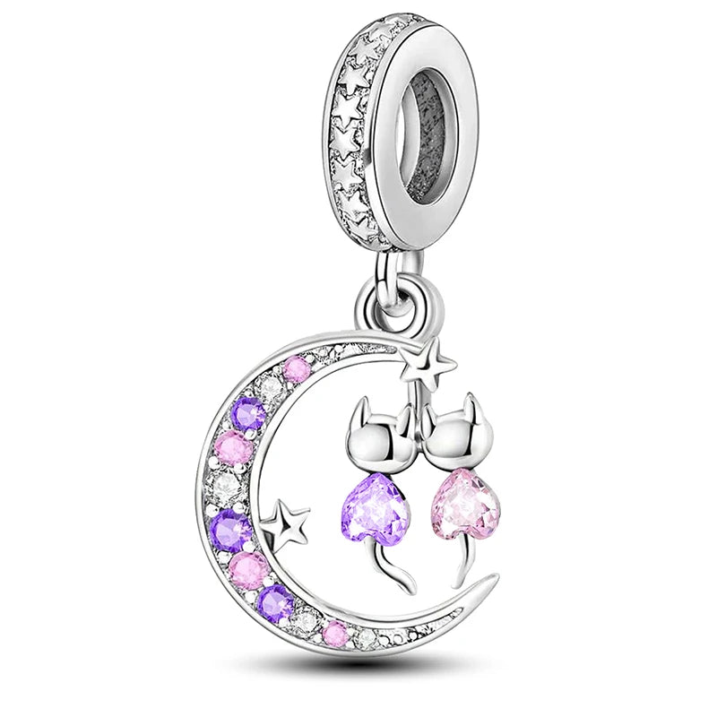 925 Silver Plated Elephant Moon Perfume Heart Firefly Beads Diy Bracelet Necklace Making Gift Of High Quality Fashion Jewelry