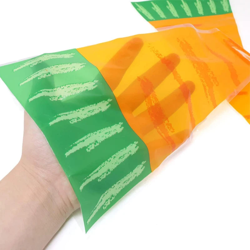 10PCS Carrot Shaped Candy Bags Cone Cellophane Easter Gift Bag with Twist Ties for Holiday Birthday Wedding Party Supplies