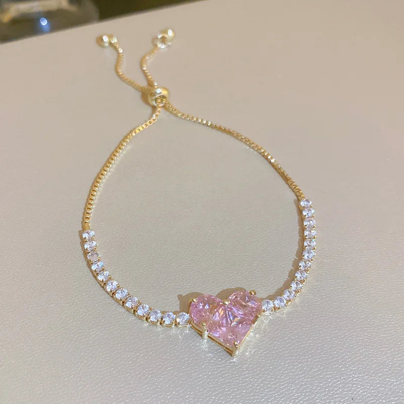 Colorful Zircon Butterfly Drawstring Bracelets For Women Lovely Bowknot Silver Color Adjustable Bracelets Jewelry Birthday Gifts