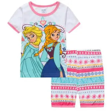 Neue Sommer Kinder Jungen Mädchen Kleidung Baby Baumwolle Prinzessin Pyjamas Sommer Kurzarm Set Cartoon Minnie Kinder Nachtwäsche