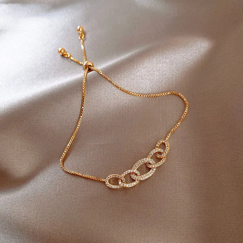 Colorful Zircon Butterfly Drawstring Bracelets For Women Lovely Bowknot Silver Color Adjustable Bracelets Jewelry Birthday Gifts