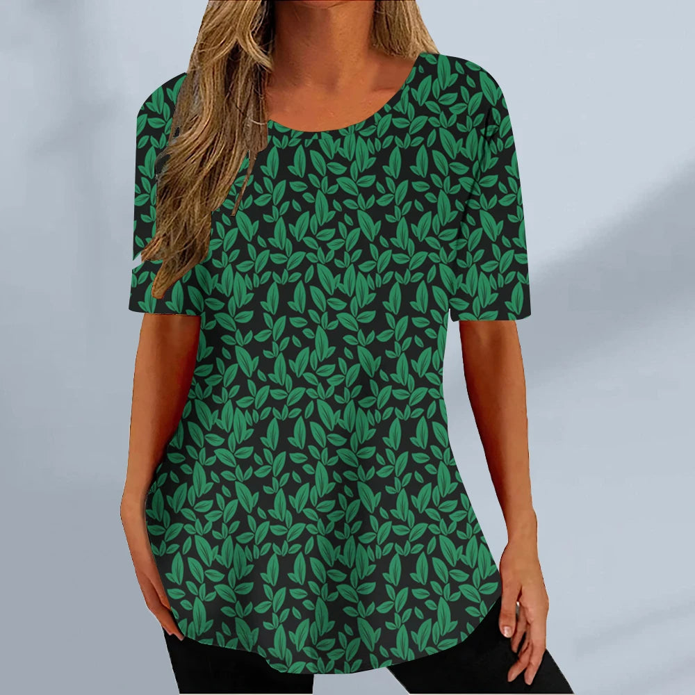 New Women's T-shirt Summer Fashion Short Sleeve Tops Tees Casual Daily Print T Shirt For Women Clothes Plus Sized Girls Clothing