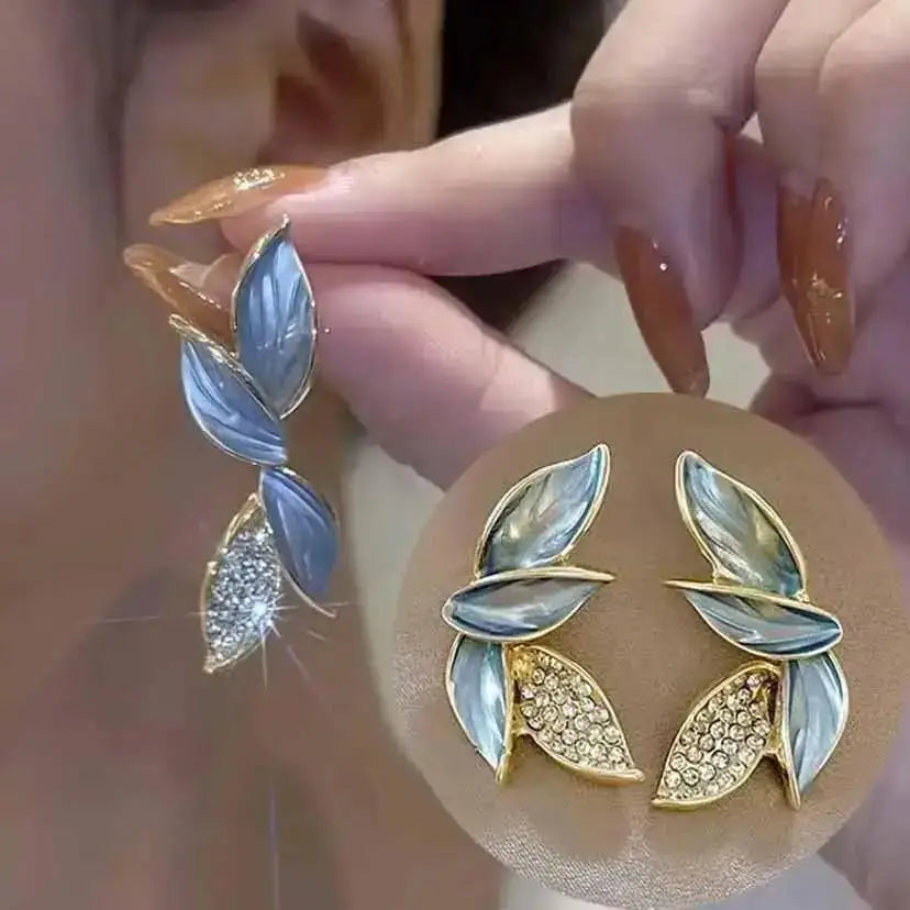 925 Silver Needle Korean Fashion Crystal Heart Earrings For Women Jewelry 2024 Trending Women's Red White Pearl Drop Earrings