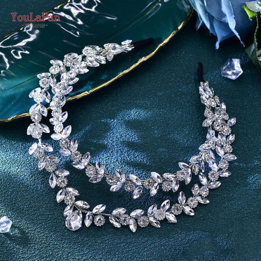 YouLaPan Wedding Hair Accessories Silver Color Double Layer Crown  Hair Accessories Elegant Girl Crown Tiara Girlfriend HP696 