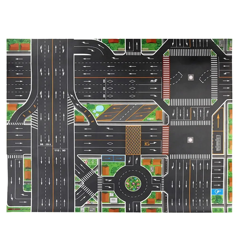 Kinder Geschenk Spielmatte Kinderspielzeug Straßenteppich Spielmatte Kletterspielzeug Stadtparkplatz Straßenkarte DIY Verkehrsschilder
