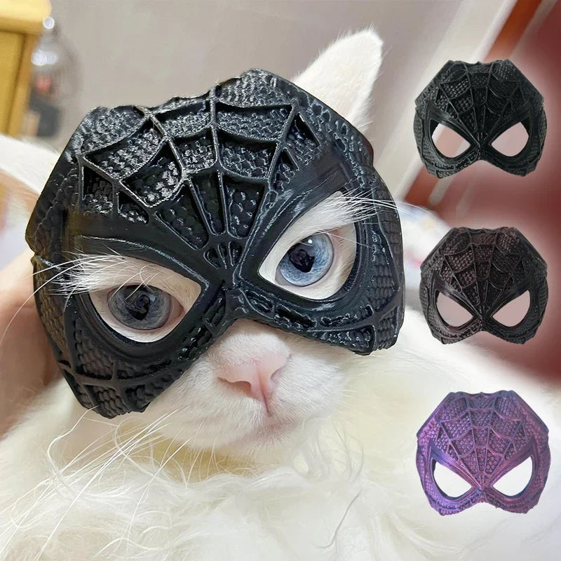 New 3D Printing Cat Bat Mask Halloween Accessories Cosplay Costume Accessory Spider Web Cat Mask Headset Pet Decor Props Mask