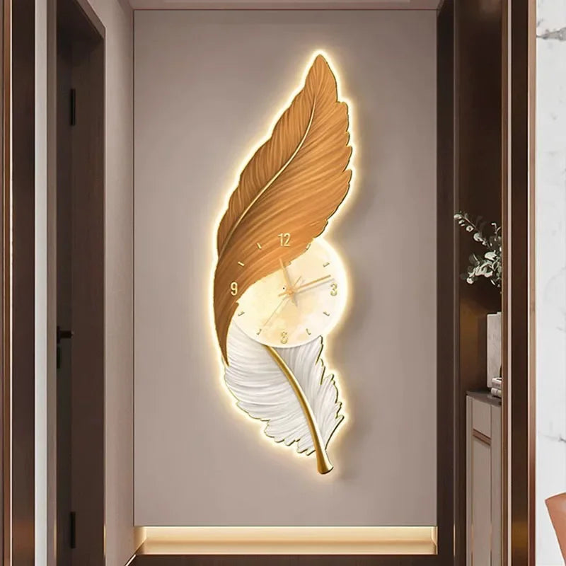 Home Wall Clock Decoration Living Room Quartz Gift Wall Clock Luxury Living Room Art Deco Resin Light Colorful Home