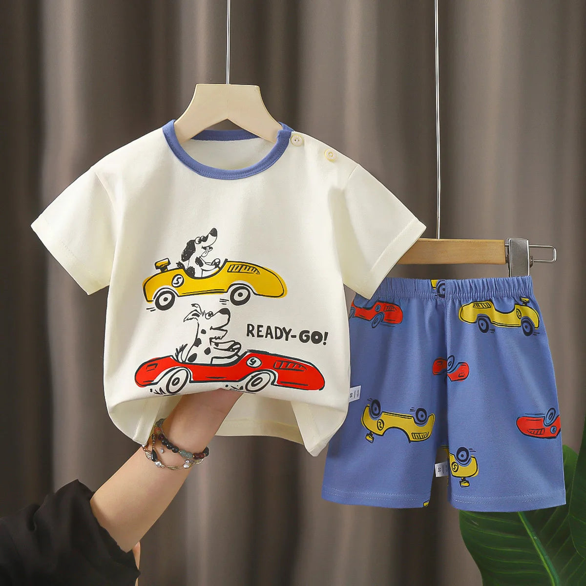 Summer Boys Girls Clothes Set T-shirt+pants 2pcs Children's Clothing Fashion pink Baby OutSet Newborn Baby Suit
