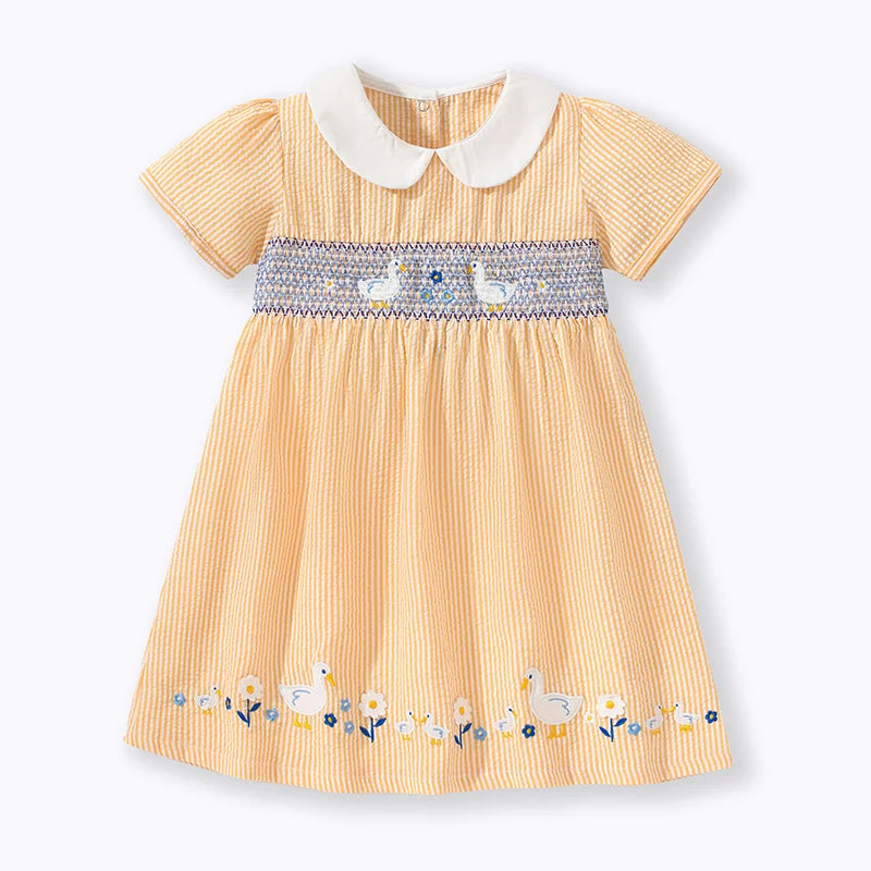 Little maven 2024 Baby Mädchen Freizeitkleidung Baumwolle Schöne Kinder Sommerkleid für Kleinkinder 2 bis 7 Jahre