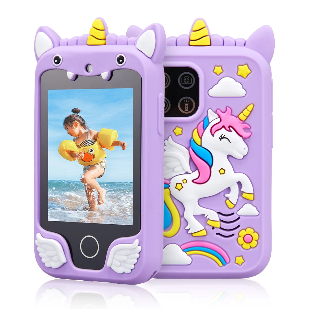 Kinder Musikalisches Smartphone Spielzeug Cartoon Einhorn Touchscreen Baby Mobile für Mädchen Jungen Lernspielzeug Geburtstag Weihnachtsgeschenke