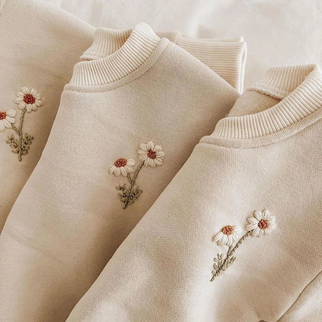 Baby Mädchen Kleidung Set Fleece Stickerei Daisy Pullover Sweatshirt + Jogger Hosen Set Mädchen Jungen Trainingsanzug Kleinkind Mädchen Kleidung
