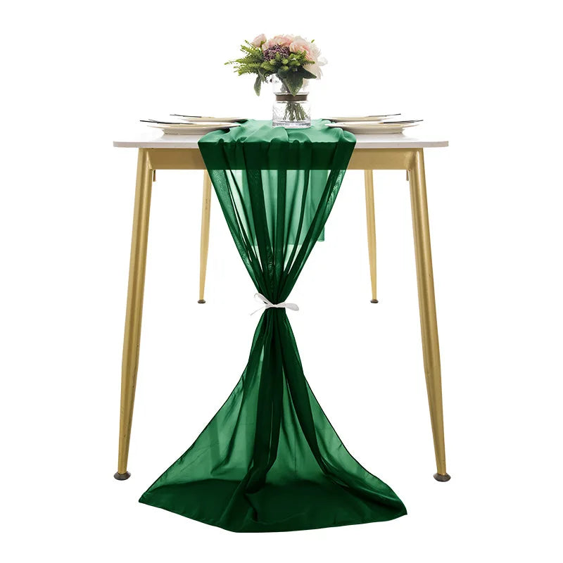 SUMNUS Pink Chiffon Wedding Tablecloth Dining Table Cover Wedding Room Decoration TableclothFor Wedding Party
