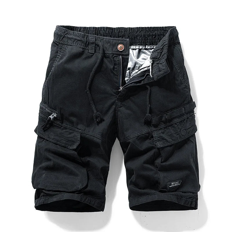 Men's Fashion New Cargo Cotton Shorts Plus Size Mens Summer Breeches Multi-Pocket Shorts Men Spring Casual Joggers Shorts Male