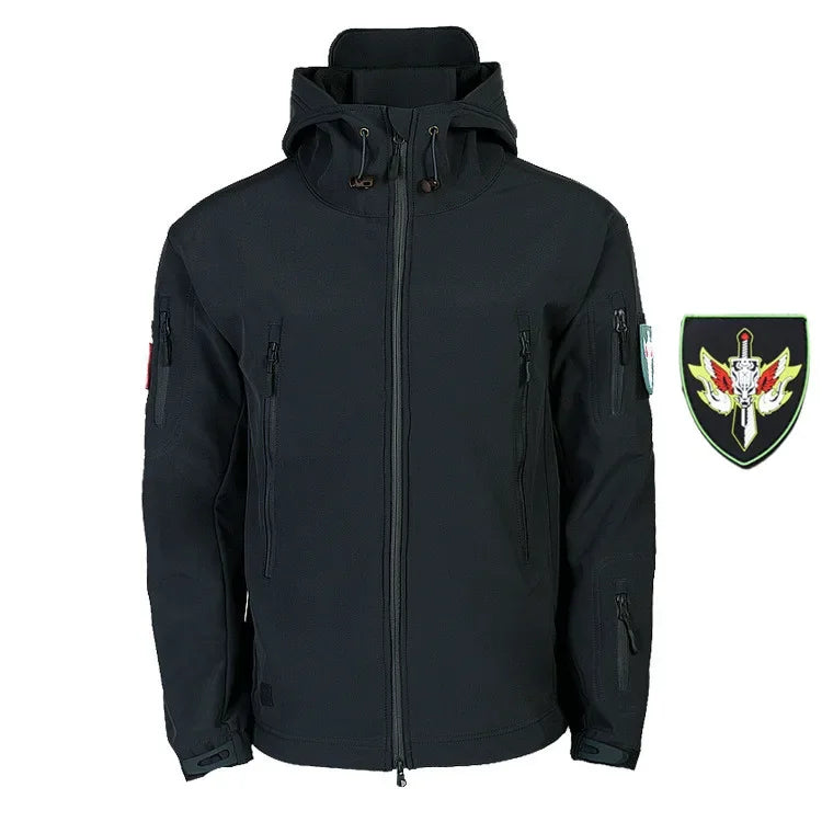 5XL 6XL Men's Tactical Hiking Shark Skin Soft Shell Wind Proof Waterproof Hooded Thermal Outdoors Field Tactical Jacket Pants